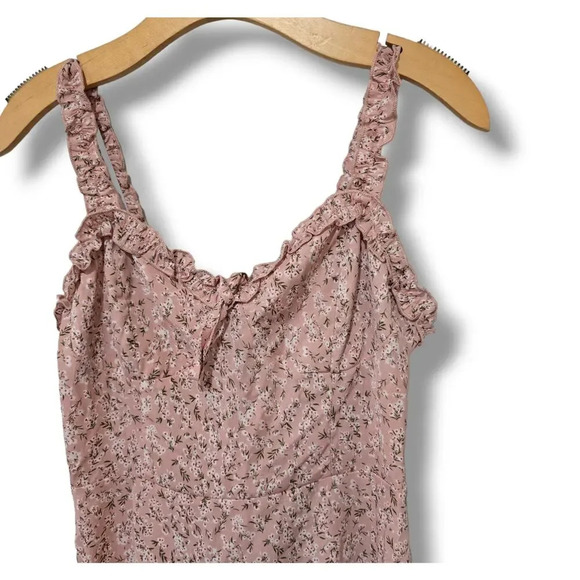 Romwe women's multicolor floral sleeveless flowy  tie front dress - large - Picture 2 of 8